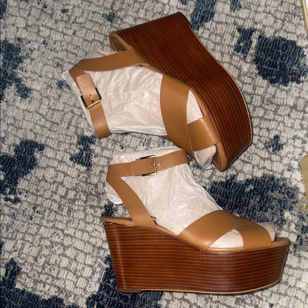 Michael Kors Tan Platform Sandals